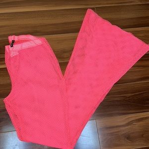 Size 2 PLT pretty little thing Neon Fishnet neon pink rave pants